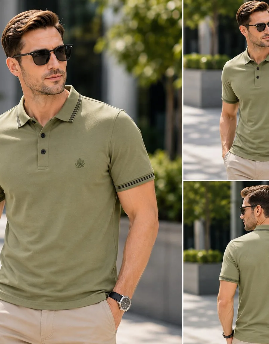 Private-label knit polo shirt made by Trishakti Apparel